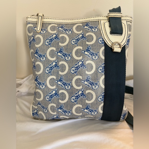 Celine Shoulder/Crossbody Bag Blue/White - Picture 1 of 16
